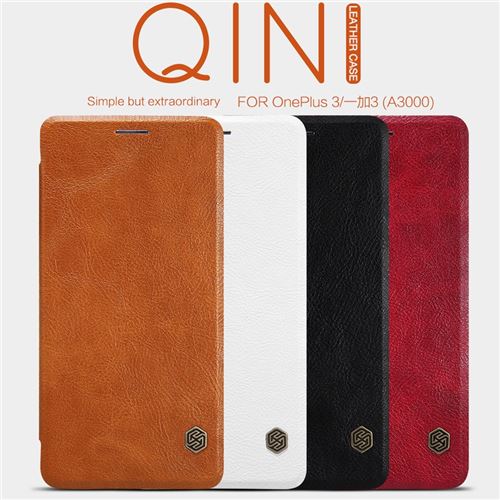 Nillkin Genuine Qin Series Leather Case Flip Cover for OnePlus 3 - Click Image to Close