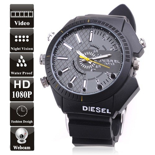 8GB Waterproof 1080P Full HD Watch DVR with Pinhole Camera Support Night Vision - Click Image to Close