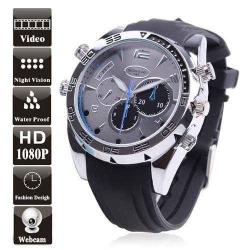 Elegant 8GB Waterproof 1080P Sport Watch DVR with Night Vision + PC Camera - Click Image to Close