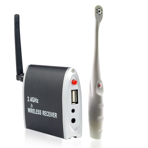2.4GHz Wireless Toothbrush Camera with USB connection Support AV Output - Click Image to Close