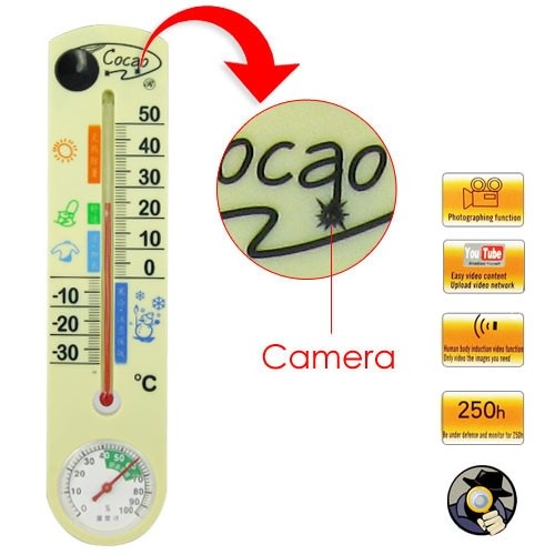 Thermometer Spy Camera with 4GB Internal Memory - Click Image to Close
