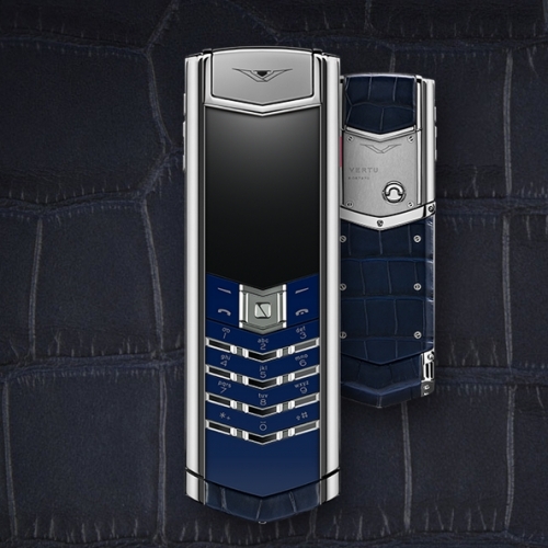 Vertu Signature NAVY ALLIGATOR luxury Phone - Click Image to Close