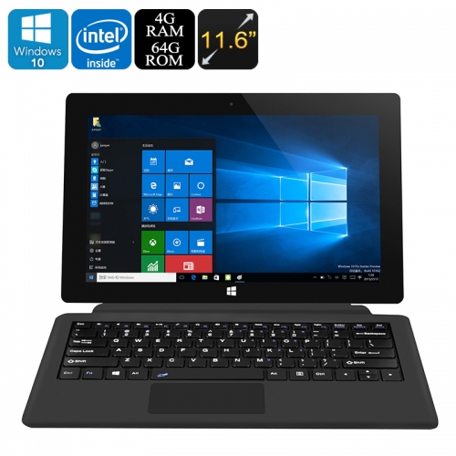 Jumper EZpad 5S Tablet PC - Licensed Windows 10 Intel Cherry Trail CPU 4GB RAM Detachable Keyboard Wi-Fi 11.6 Inch Screen - Click Image to Close