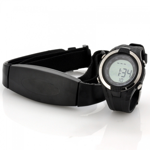 Heart Rate Monitor Watch with Chest Belt - EL Backlight Stopwatch - Click Image to Close
