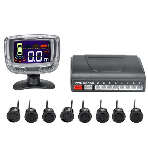 8 Ultrasonic Sensor Parking System - 2 Inch LCD Display, Audio Alert, 0.3 To 2.5M Detecting Distance - Click Image to Close