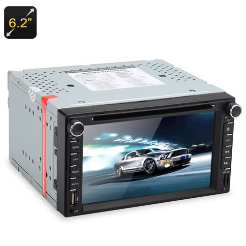 2 DIN 6.2 Inch Touch Screen Car DVD Player - SiRFatlasV(A6) S3661 GPS, Display APP, Bluetooth, Universal Fit, Micro SD Card Slot - Click Image to Close