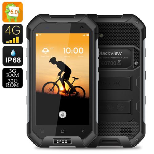 Blackview BV6000 Android 11.0 Smartphone - 4G Dual SIM, 2Ghz Octa Core CPU, 3GB RAM, IP68 rating, NFC, SOS (Black) - Click Image to Close