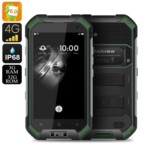 Blackview BV6000 Android 11.0 Smartphone - IP68, Dual SIM 4G, 2Ghz Octa Core CPU, 3GB RAM, NFC, OTG, 13MP Camera (Green) - Click Image to Close