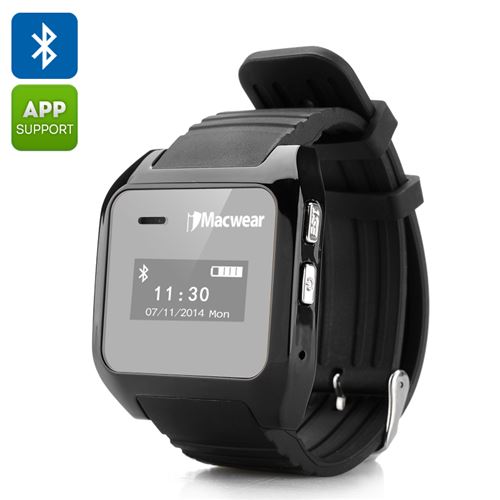 iMacwear Bluetooth Smartwatch - SMS + Phonebook Sync, Makes + Answers Calls, Pedometer, Call Records - Click Image to Close
