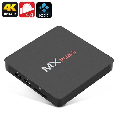 MX Plus II Android TV Box - Kodi 14.2, Quad Core CPU, 4K Decoding, Wi-Fi, Optical SPDIF, 3 x USB - Click Image to Close