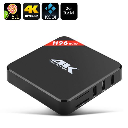 H96 Plus 4K Android TV Box - Android 11.0, Kodi, AMlogic S905 2GHz CPU, 2GB RAM, Mali 450, Remote Control, Airplay, Miracast - Click Image to Close