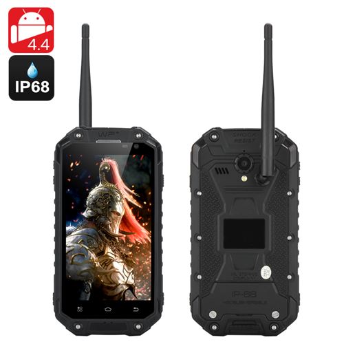 IP68 Android Smartphone 'Warrior Phone+'- 1.7GHz CPU, 2GB RAM, 4.7 Inch 720p Screen, GPS, NFC, Walkie Talkie (Black) - Click Image to Close