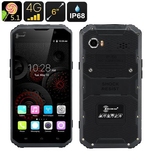 KEN XIN DA PROOFINGS W9 Rugged Smartphone - Android 11.0, 4G, 6 Inch FHD Screen, IP68, Dual SIM, 2GB RAM (Gray) - Click Image to Close