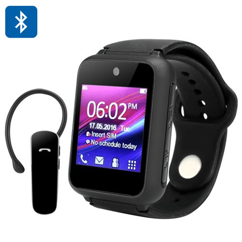 Ken Xin Da S9 Smart Phone Watch - Standalone Wearable, Quad Band GSM, Bluetooth Headset, 1.54-Inch Touch Screen, Camera (Black) - Click Image to Close