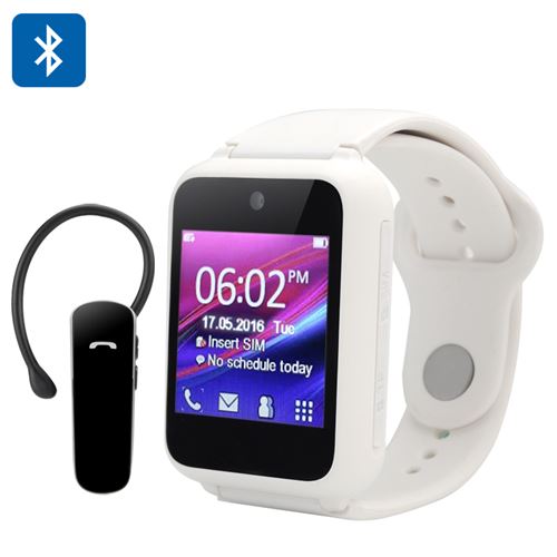 Ken Xin Da S9 Smart Phone Watch - Quad Band, 1.54-Inch Touch Screen, Camera, Bluetooth 2.0 Headset (White) - Click Image to Close