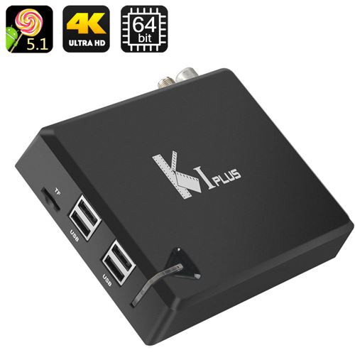 K1 PLUS 4K Android TV Box - Amlogic S905 Quad Core CPU, 4 USB Ports, DVB-T2+ DVB-S2, Kodi, DLNA, AirPlay, Miracast - Click Image to Close