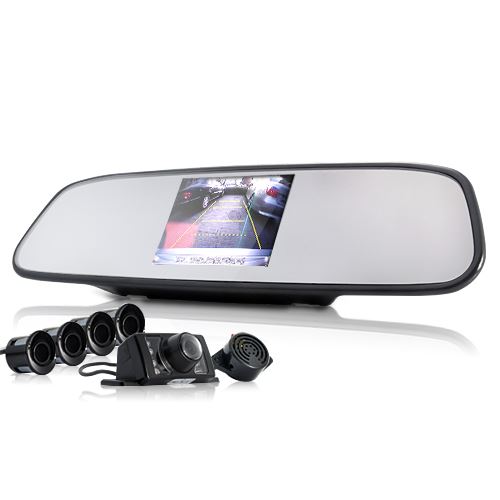Complete Car Reversing Kit - Rear View Camera + Parking Sensor + Rear View Mirror - Click Image to Close