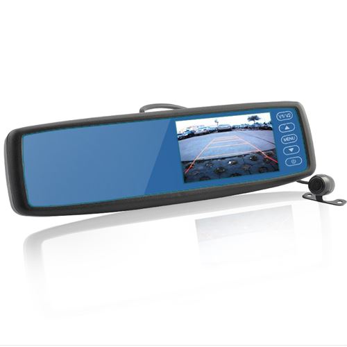 Car Rearview Mirror - Built-in 4.3 Inch Monitor + Camera - Click Image to Close
