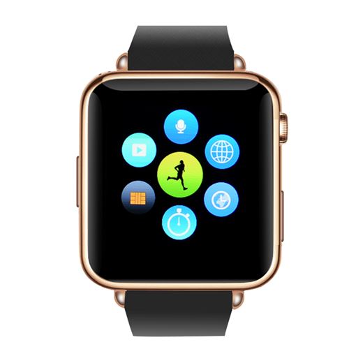 Bluetooth Smartwatch - GSM SIM Card Slot, Call Answer, Phone book, SMS Messaging, 32GB Micro SD Slot (RoseGold) - Click Image to Close