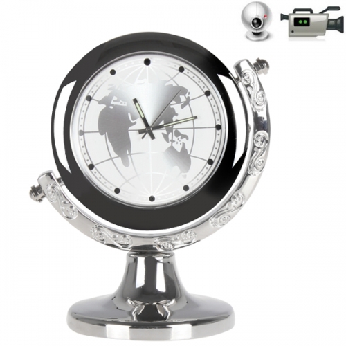 Globe Desk Clock 720 x 480 Motion Detection Spy DVR Camera Webcam - Click Image to Close