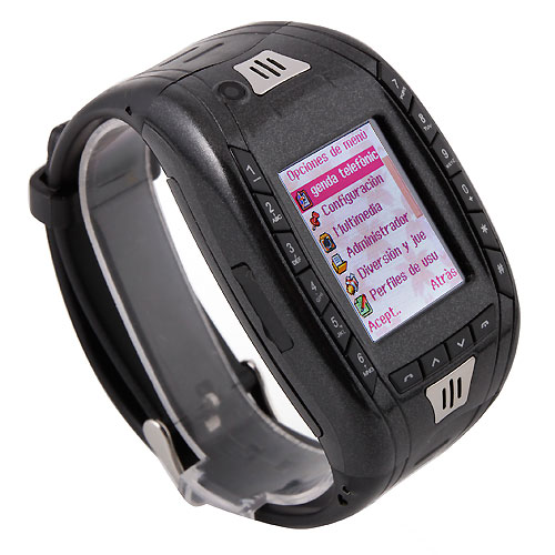 AK11 Watch Phone Single SIM Card Camera FM Bluetooth Ebook 1.2 Inch Touch Screen- Black - Click Image to Close