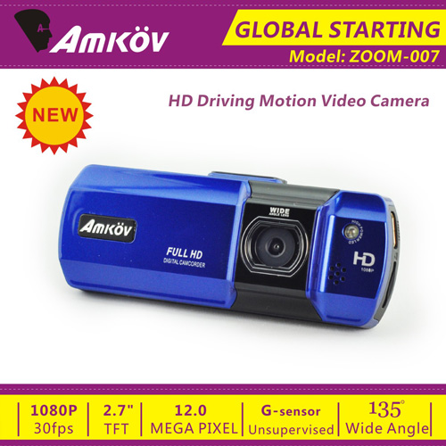 Amkov ZOOM-007 2.7 Inch Extreme Sports Camera Digital Camcorder for Backpackers Bikers -Blue - Click Image to Close