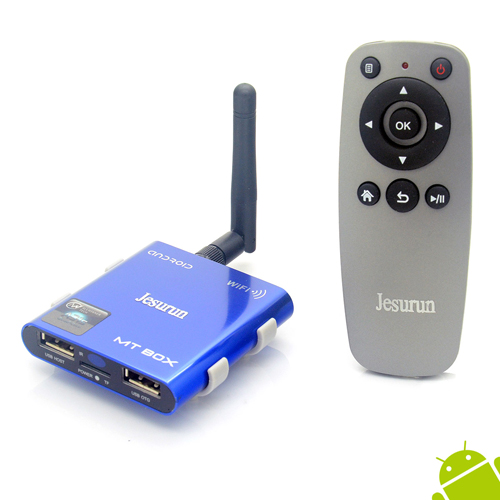 Jesurun MT-05 Android TV Box A31S Quad Core 2GB 8GB Android 11.0 Remote Control TF Card- Blue - Click Image to Close
