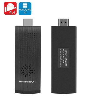 MoreFine M1+ HDMI Dongle - Licensed Windows 10 + Android 11.0 OS, Intel Quad Core CPU, 2GB RAM, 128GB Micro SD Slot, Wi-Fi, BT