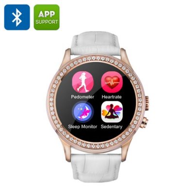 NO.1 D2 Smartwatch - 1.22 Capacitive Touchscreen, Bluetooth 4.0, Pedometer, Heart Rate Monitor, Sedentary Reminder (White)