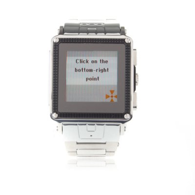W818 Watch Phone Quad Band Java Bluetooth Camera 1.5 Inch Touch Screen Cellphone - Silver