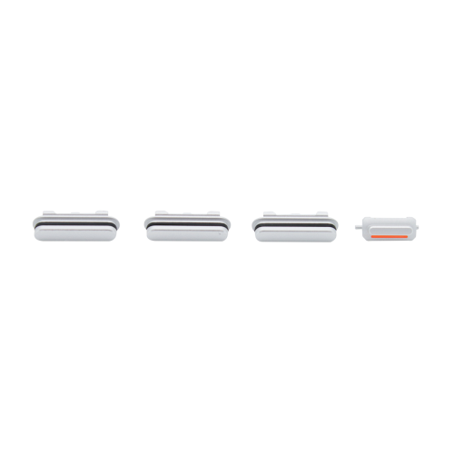 iPhone 12 Pro Rear Case Button Set - White/Silver