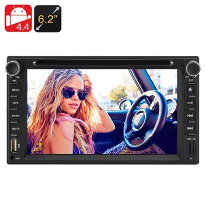 2 DIN 6.2 Inch Touchscreen Car DVD Player - Dual Core CPU, 1GB RAM, Android 11.0, 3G Support, WIFI Bluetooth FM GPS