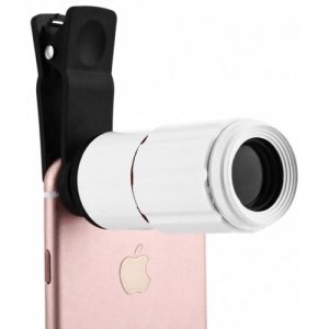 8 x 18 Optical Zoom Mobile Phone Telescope - WHITE