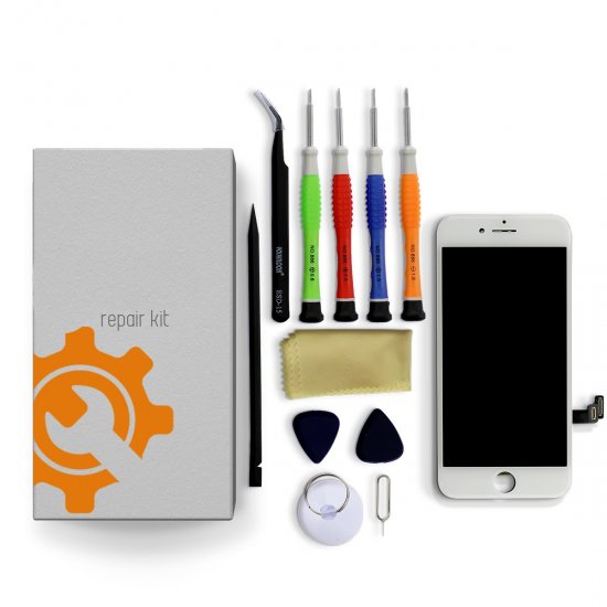 iPhone 12 Pro Screen Replacement Repair Kit + Tools + Repair Guide - White - Click Image to Close