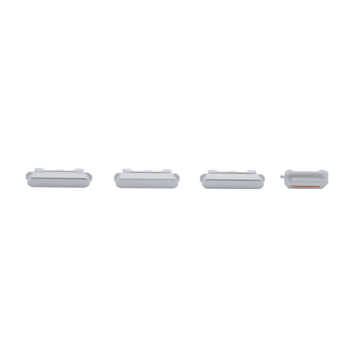 iPhone 12 Pro Max Rear Case Button Set - White/Silver