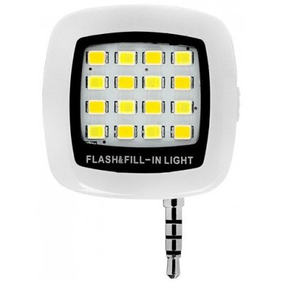 Mini 16 LED Selfie Enhancing Dimmable Cellphone Camera Flash Fill-in Light - WHITE