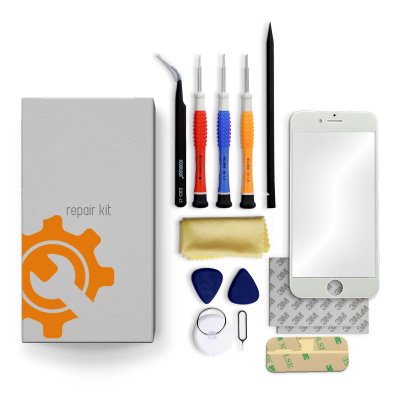 iPhone 12 Pro Glass Lens Screen Repair Kit + Tools + Video Guide - White