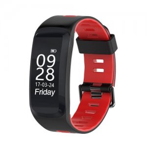 Smart Bracelet Wristband Blood Pressure Heart Rate Monitor for Men and Women - ROSE RED