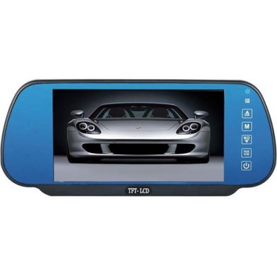 7 Inch Rearview Mirror with Hands-free Function + Anti-glaring Blue Glasses