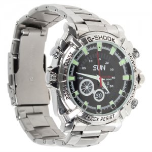 32GB Waterproof 1080P IR Stainless Steel Spy Watch DVR Support Night Vision