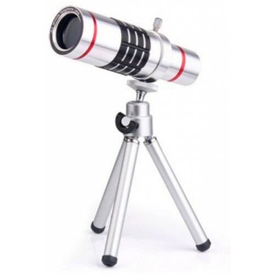 12X Optical Zoom Telescope Mobile Phone Lens for iPhone 12 12 Pro Max with Min - SILVER