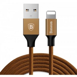 Baseus 1.5A 8 Pin Fast Charging and Data Transfer Cable 3m - COFFEE