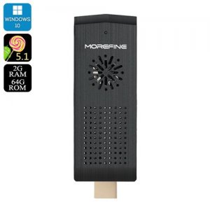 MoreFine M1+ Plus HDMI Dongle - Windows 10 + Android 11.0, Intel x5-Z8300 CPU, 2GB RAM, 128GB Micro SD Slot, Wi-Fi, BT4.0