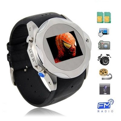 Dual SIM Card 1.3 Inch OLED Touch Screen Watch Phone with Wireless Transmission