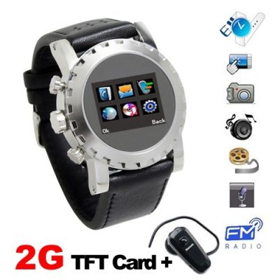 Multifunctional 1.3 Inch OLED Touch Screen Watch Phone Support Dual SIM Card