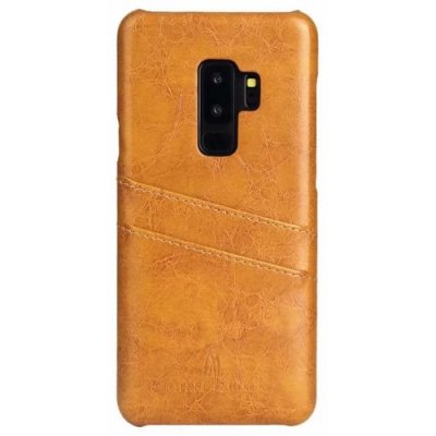 Case Genuine Real Leather Retro Vintage Wallet Back Cover for Samsung S9 Plus - BRIGHT YELLOW