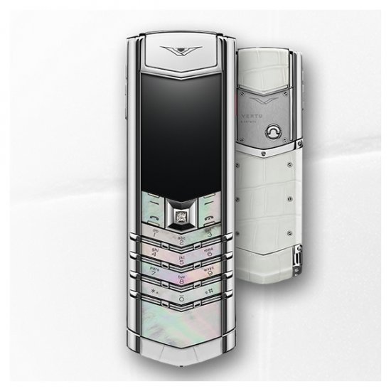 Vertu Signature White Mother of Pearl 2GB RAM 16GB ROM luxury Phone - Click Image to Close