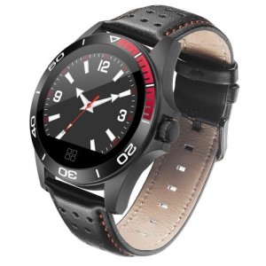 Ck21 Smart Bracelet Watch Carbon Fiber Shell Round Screen Step Heart Rate - BLACK