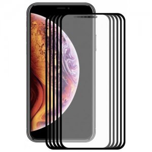 Hat - Prince 2.5D 0.2mm 9H Tempered Glass Full Screen Protector for iPhone XR 5pcs - BLACK