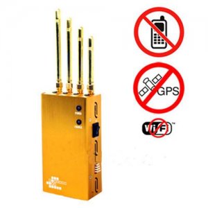 Powerful Golden Portable Cell phone & Wi-Fi & GPS Jammer